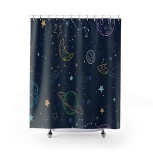 Color Seamless Space Stylish Design 71" x 74" Elegant Waterproof Shower Curtain